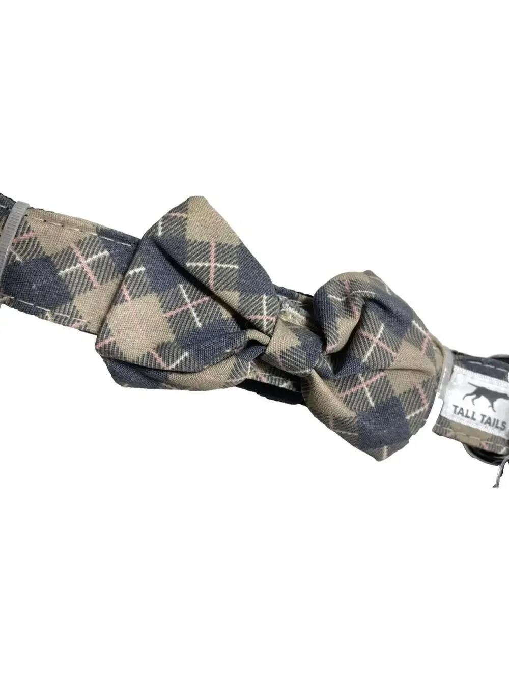 Dog Collar Tall Tails Dog Fashion Collar with Bow Tie Fits - Large 18”-26” New